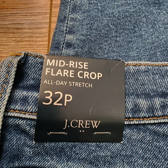 J. Crew Jeans Womens 32P Blue Mid-Rise Flare Crop NEW - Picture 9 of 9